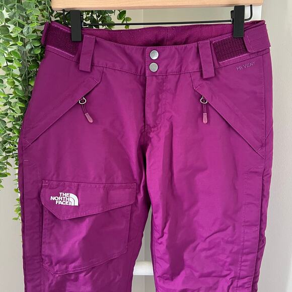 The North Face Snow Pants Snow Board Ski Winter Hyvent magenta purple Women’s XS - Picture 2 of 16
